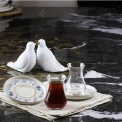 Glore Istanbul Mavi Kuş Çay Seti 2'li