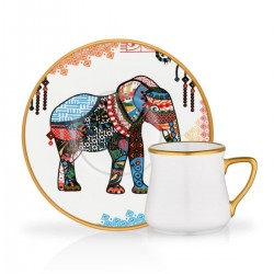 Elephant Beyaz 6'lı Cam Kahve Fincan Takımı