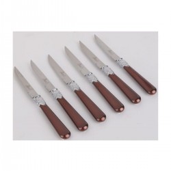 Biev Sedefli Kahverengi Melam&çelik 6 lı tatlı Bıçağı SGR1503 - 6