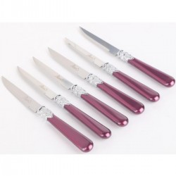 Sedefli Bordo Melamin&çelik 6 Lı Tatlı Bıçağı Sgr1500 - 6
